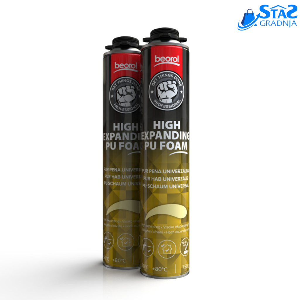 Beorol Pur Pena 750ml Pištoljska – Profesionalna Poliuretanska Pena