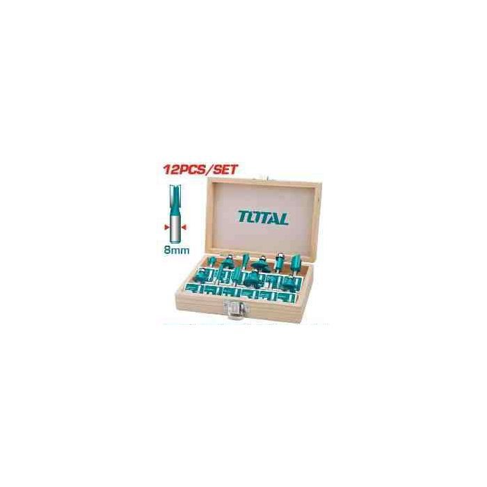 Total alati Set 12 bitova za glodalicu (8mm) TACSR1121