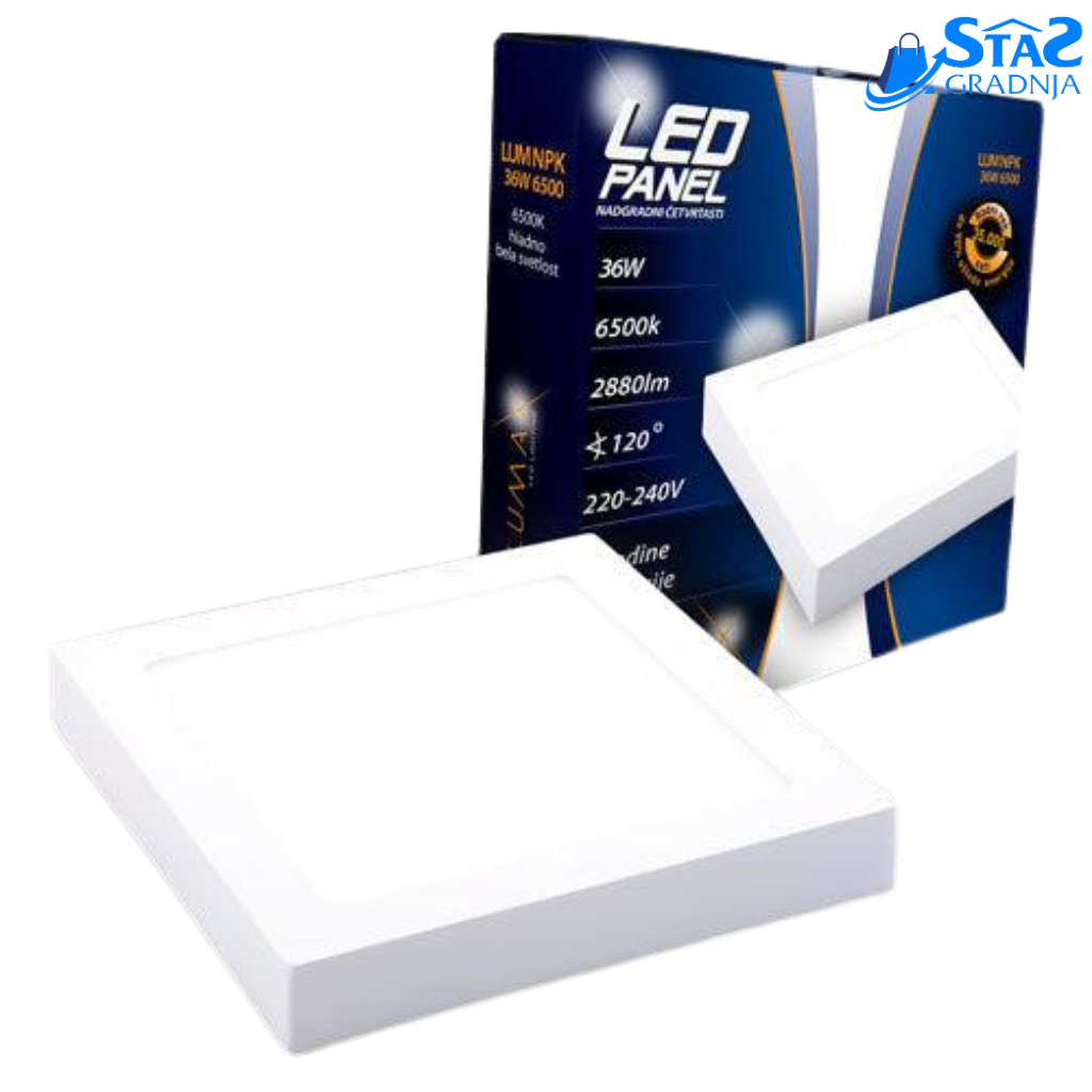 LUMAX LED Paneli Nadgradni - 12W, 18W, 24W, 36W | Energetska Efikasnost i Dug Vek Trajanja