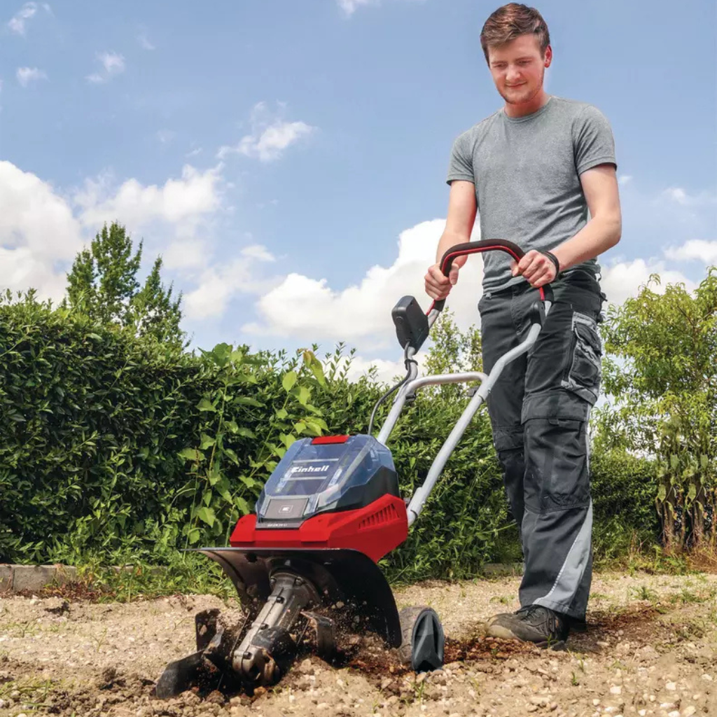 Einhell GE-CR 30 Li - Solo Akumulatorska Kopačica, sa sklopivom ručkom, podesivim točkovima i robusnim noževima za obradu tla.