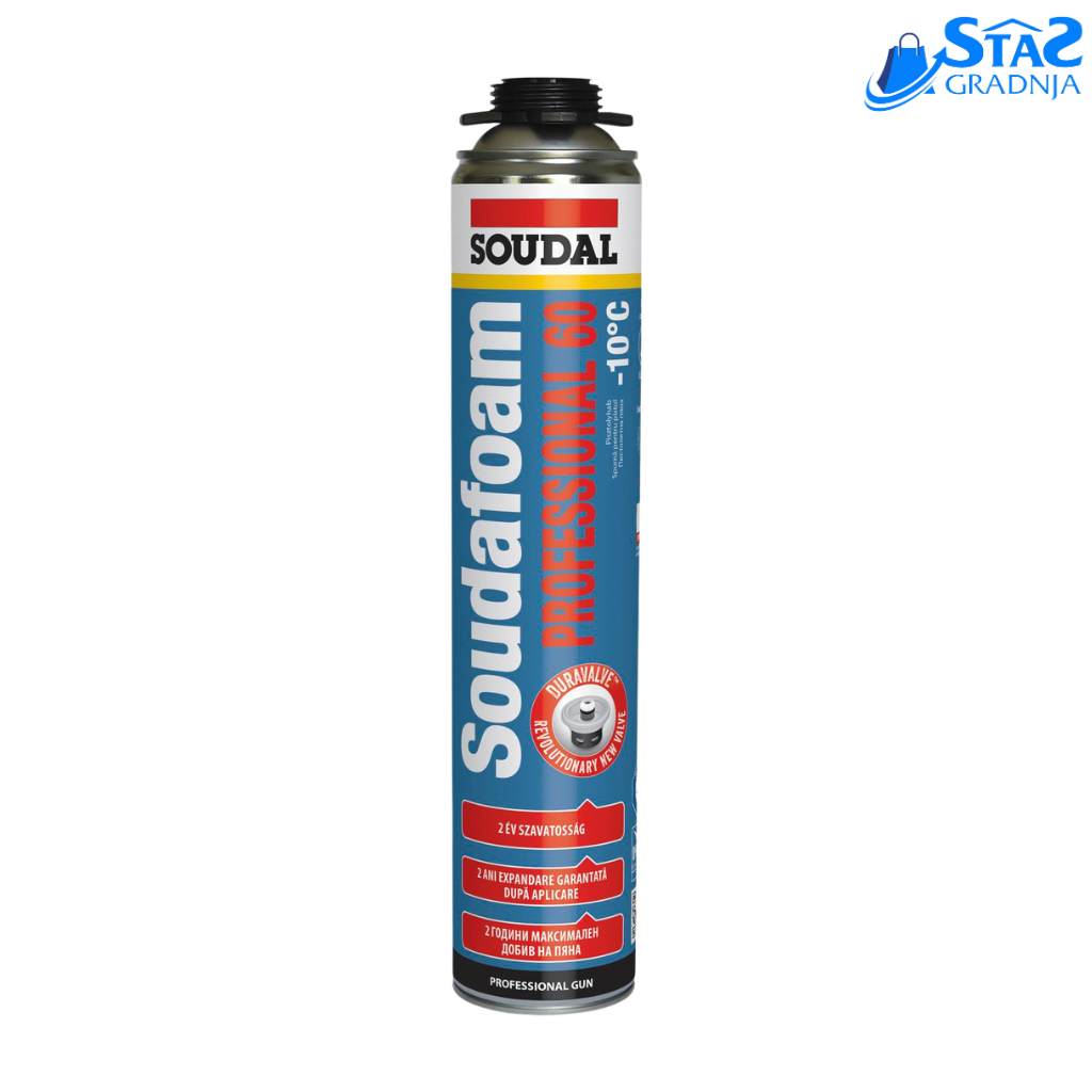 Soudafoam Professional 60 Premium – Pištoljska pena za izolaciju i montažu