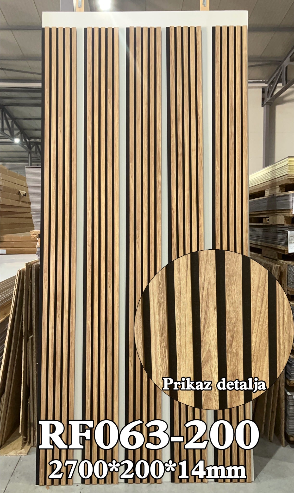 Akustični zidni panel Mosaic Oak RF063, 14 mm, 270 × 20 cm