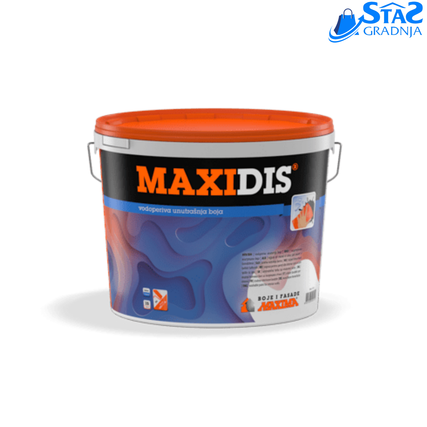 MAXIDIS® vodoperiva boja za unutrašnje zidove – polarno bela, otporna na mokro brisanje
MAXIDIS® unutrašnja boja – ECO akrilna disperziona boja za zidove
MAXIDIS® boja za zidove – pakovanja 0,65L, 3L, 5L, 10L i 15L