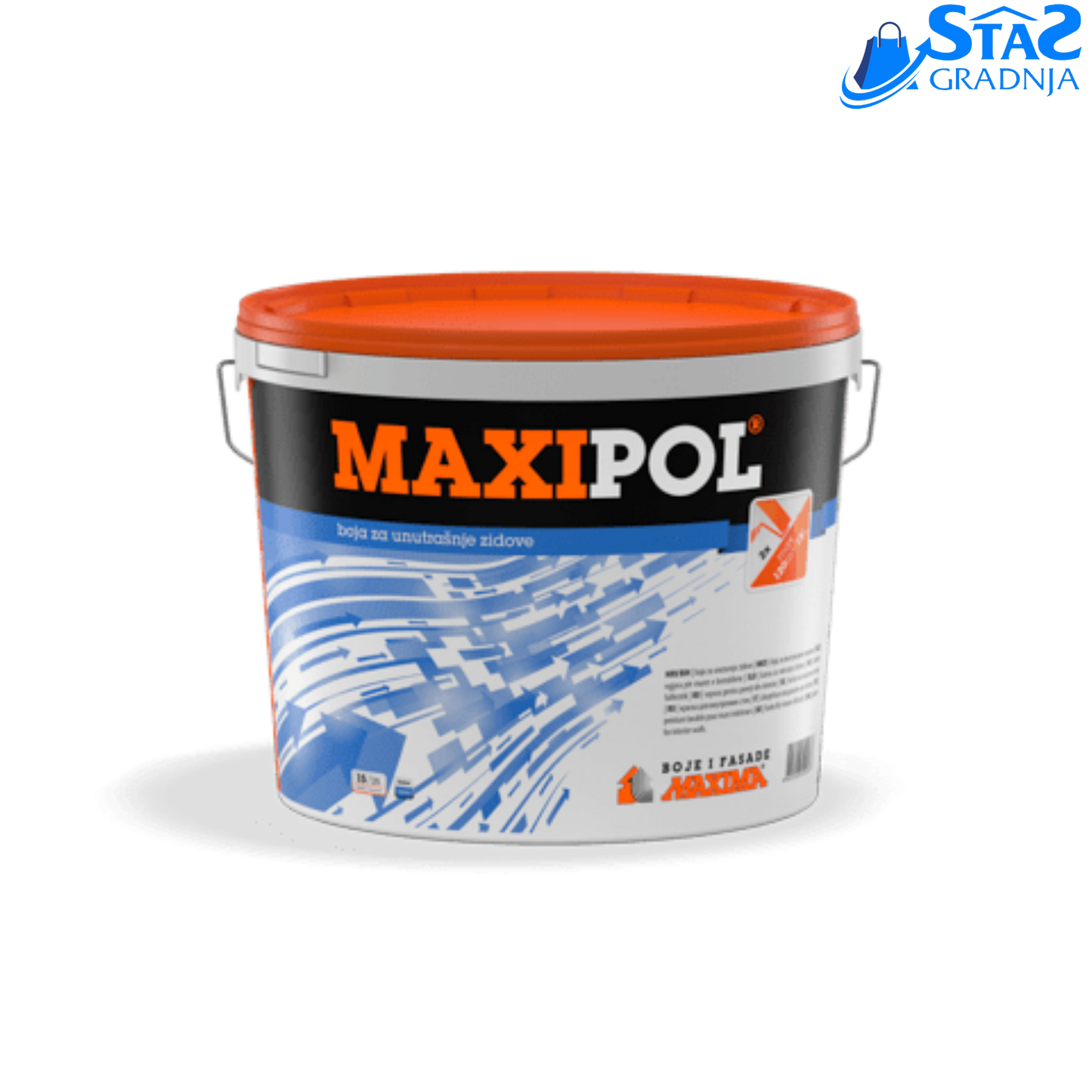 MAXIPOL® boja za unutrašnje zidove – polarno bela, ECO, visoka pokrivnost
MAXIPOL® unutrašnja zidna boja – pakovanje (1L/3L/5L/10L/15L)
MAXIPOL® boja za plafone i zidove – paropropusna i otporna na suvo brisanje