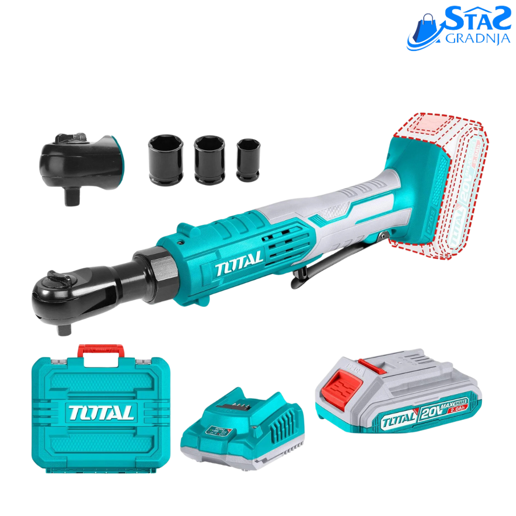 Total alati Akumulatorska račna Li-ion, 20V 2.0Ah x1, 3/8", 65Nm
