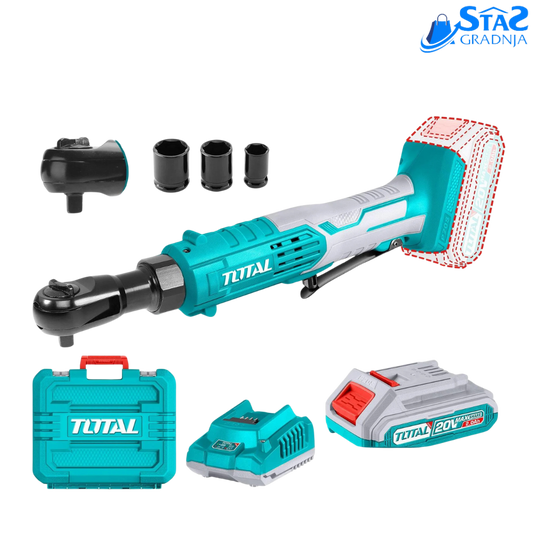 Total alati Akumulatorska račna Li-ion, 20V 2.0Ah x1, 3/8", 65Nm