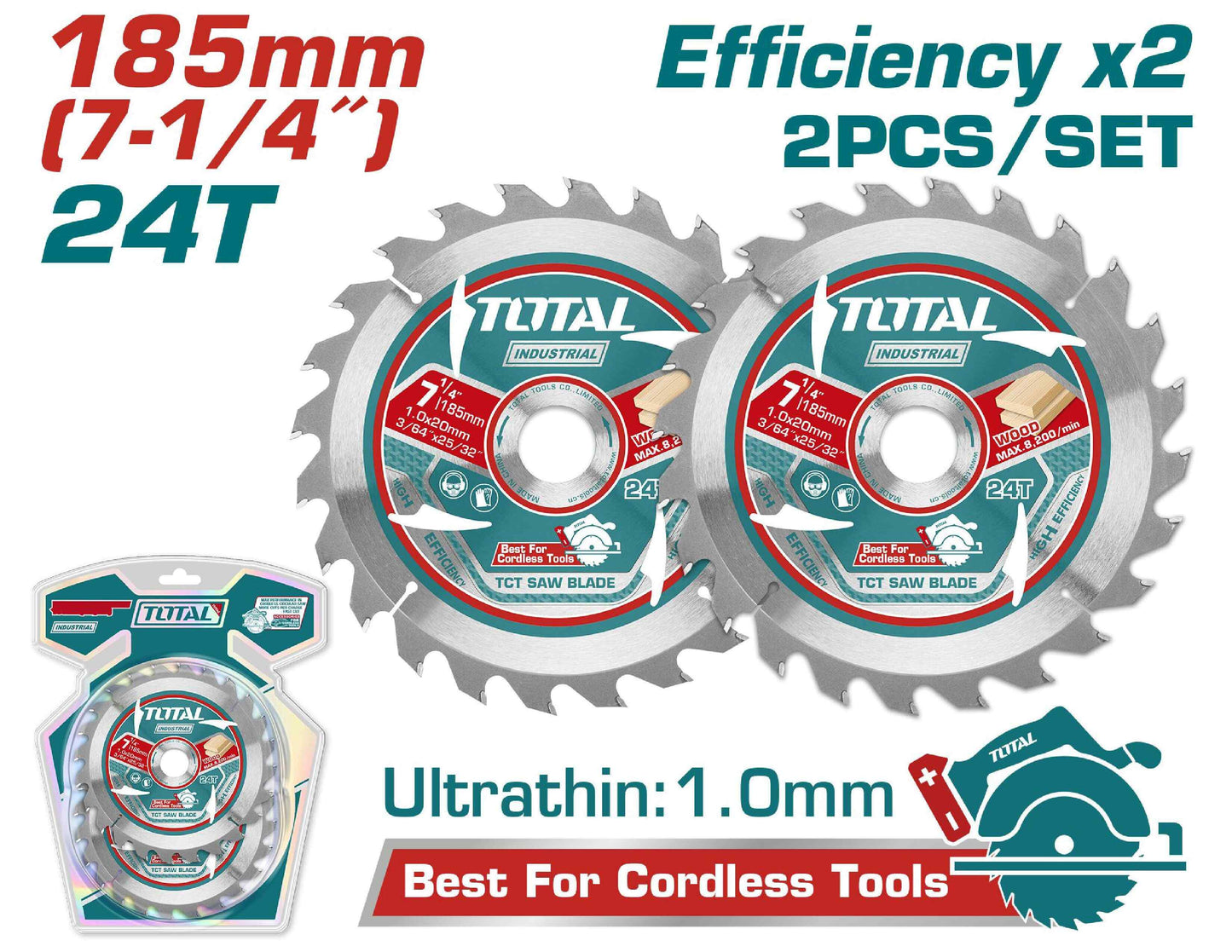 Total ultra tanki TCT listovi 185 mm 24T TAC2331853, set 2 komada