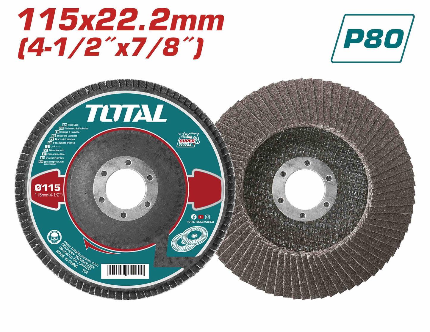Total Lamelni brusni disk 115 mm P80 za metal TAC6311580