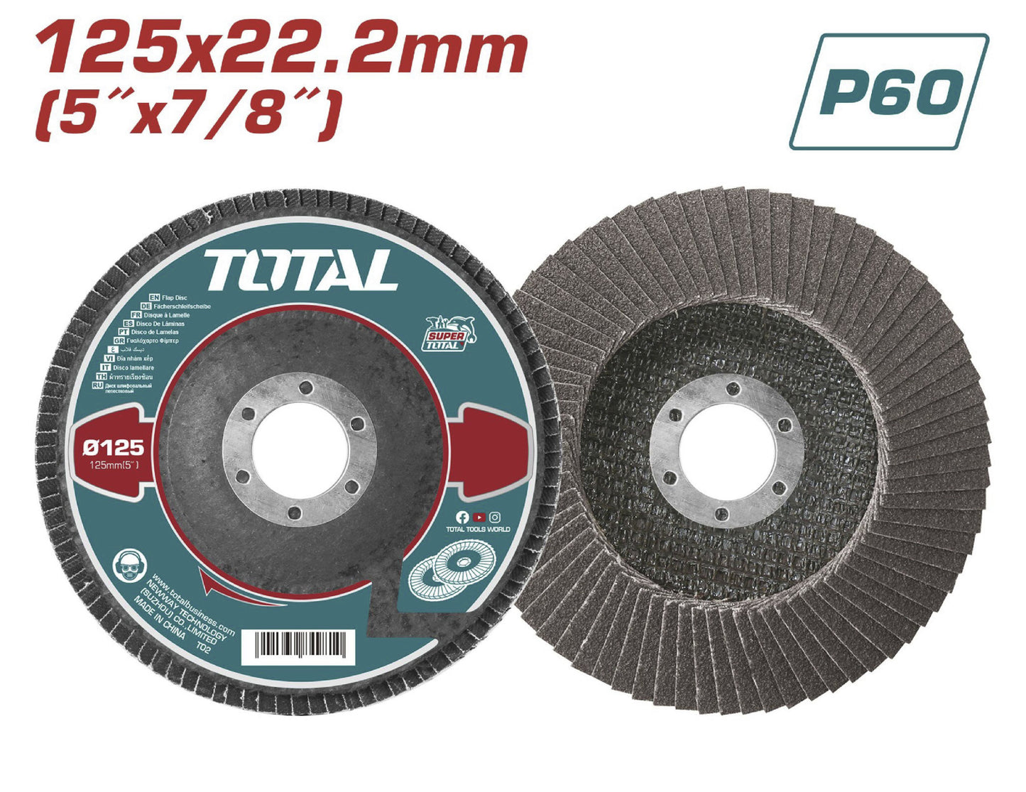 Total Lamelni brusni disk 125 mm P60 za metal TAC6312560