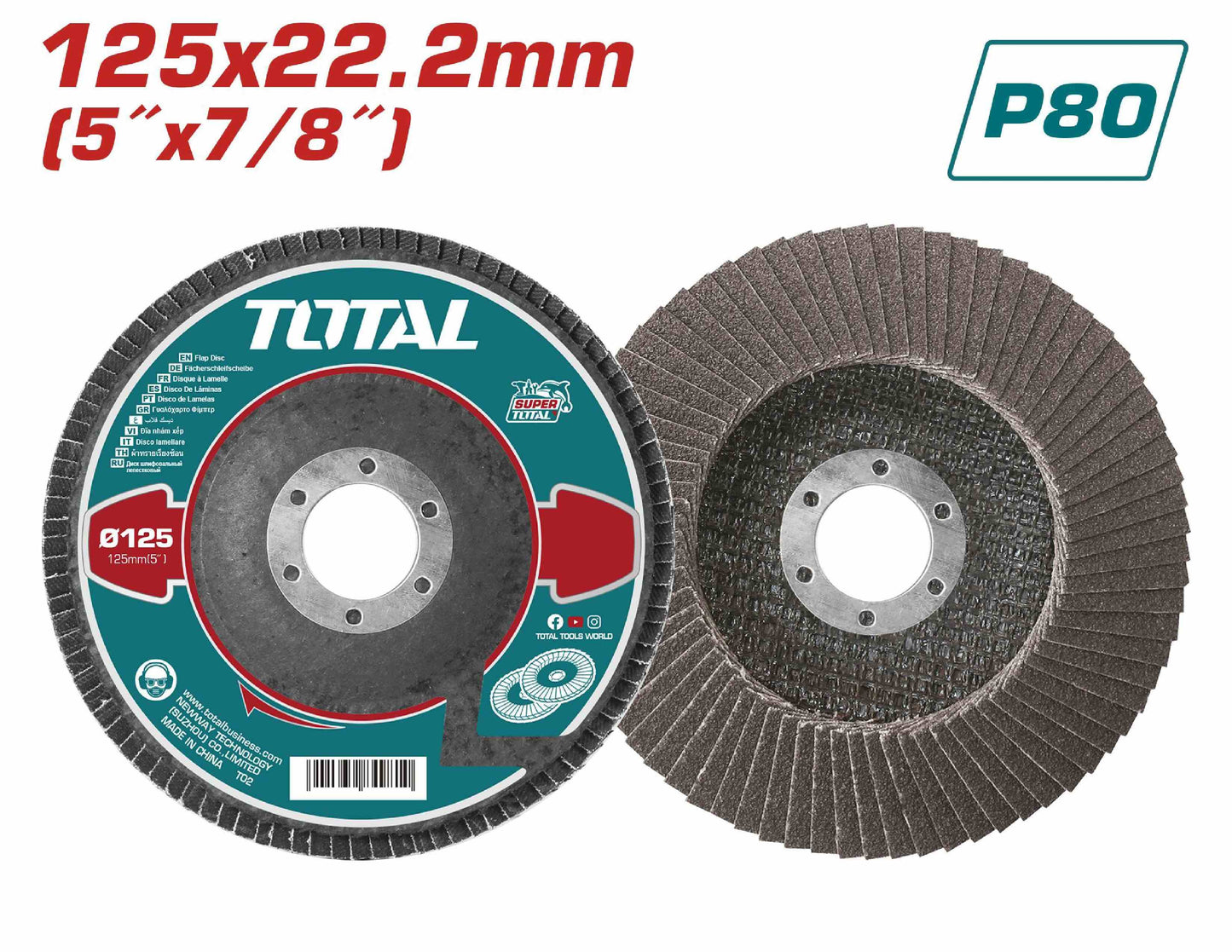 Total Lamelni brusni disk 125 mm P80 za metal TAC6312580