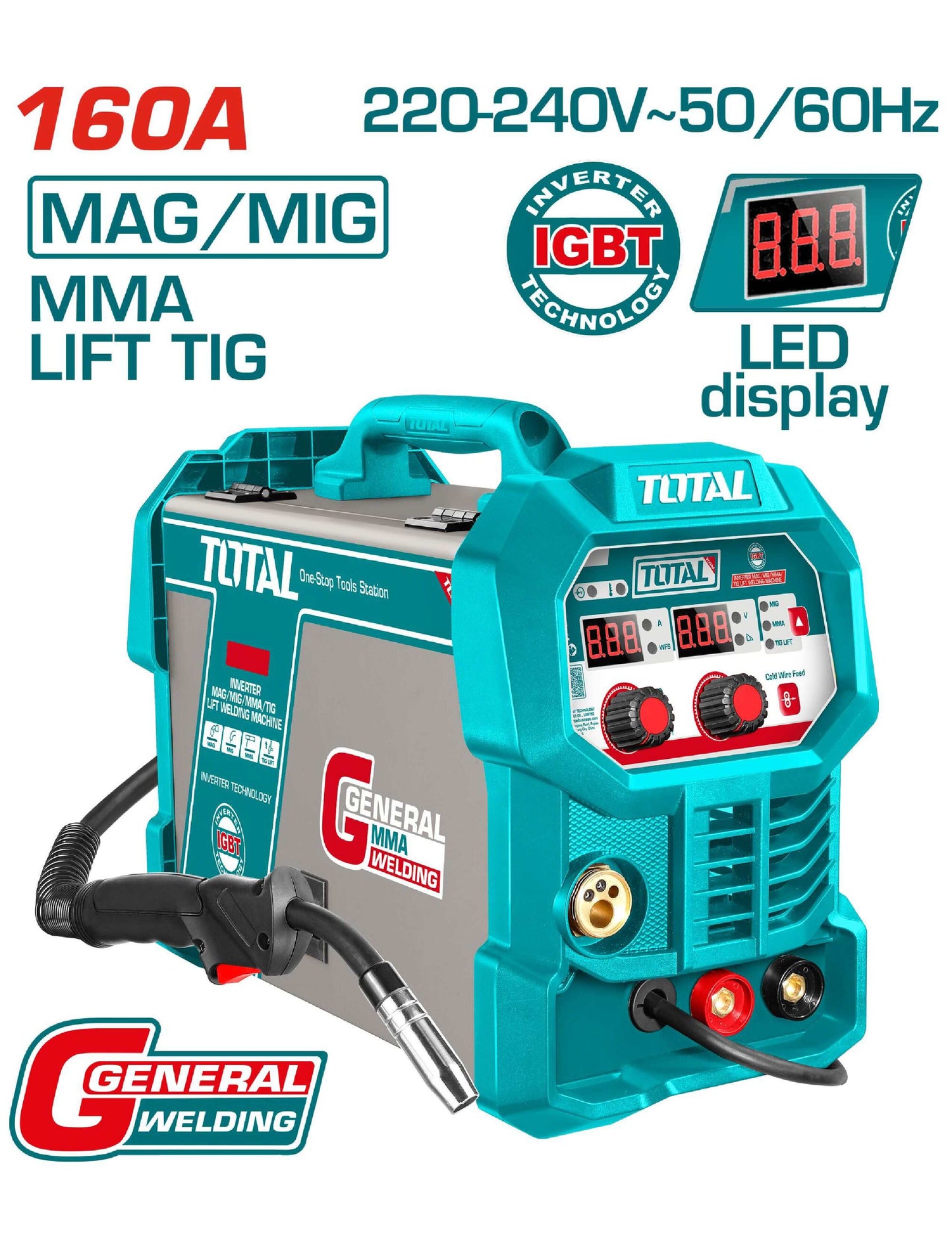 Total inverterski aparat za zavarivanje 160 A TMGT16058