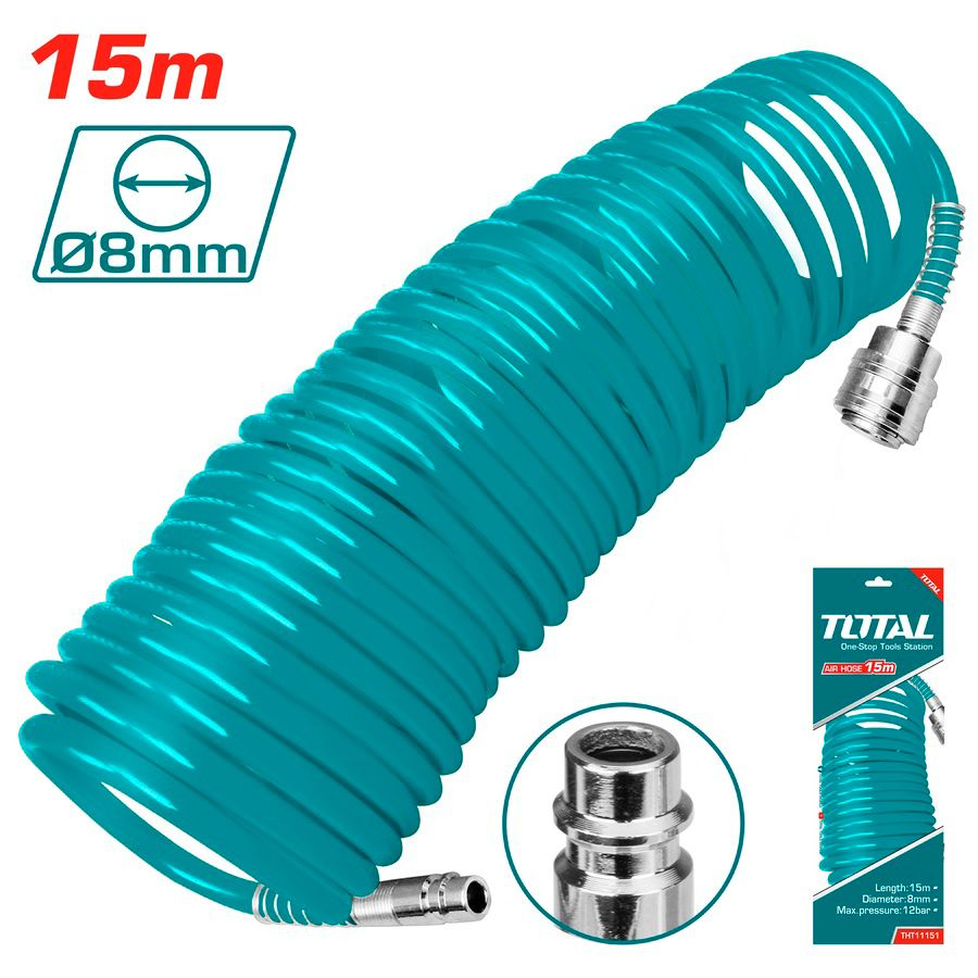 Total alati Spiralno crevo za kompresor 15m THT11151