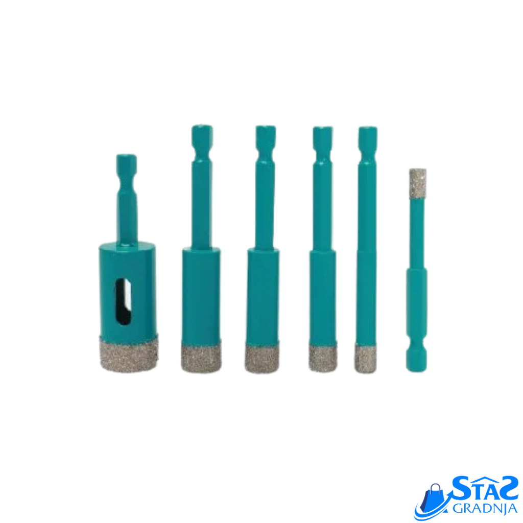 BIHUI dijamantske krune za suvo bušenje keramike, dostupne u veličinama od 6 mm do 12 mm.

