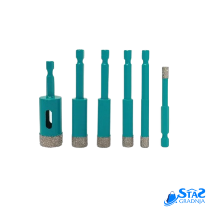 BIHUI dijamantske krune za suvo bušenje keramike, dostupne u veličinama od 6 mm do 12 mm.


