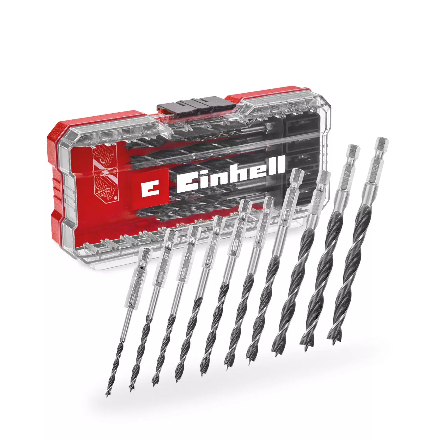 Einhell set burgija za drvo S-CASE 10 kom, C45, prihvat E6.3, šifra 49108733