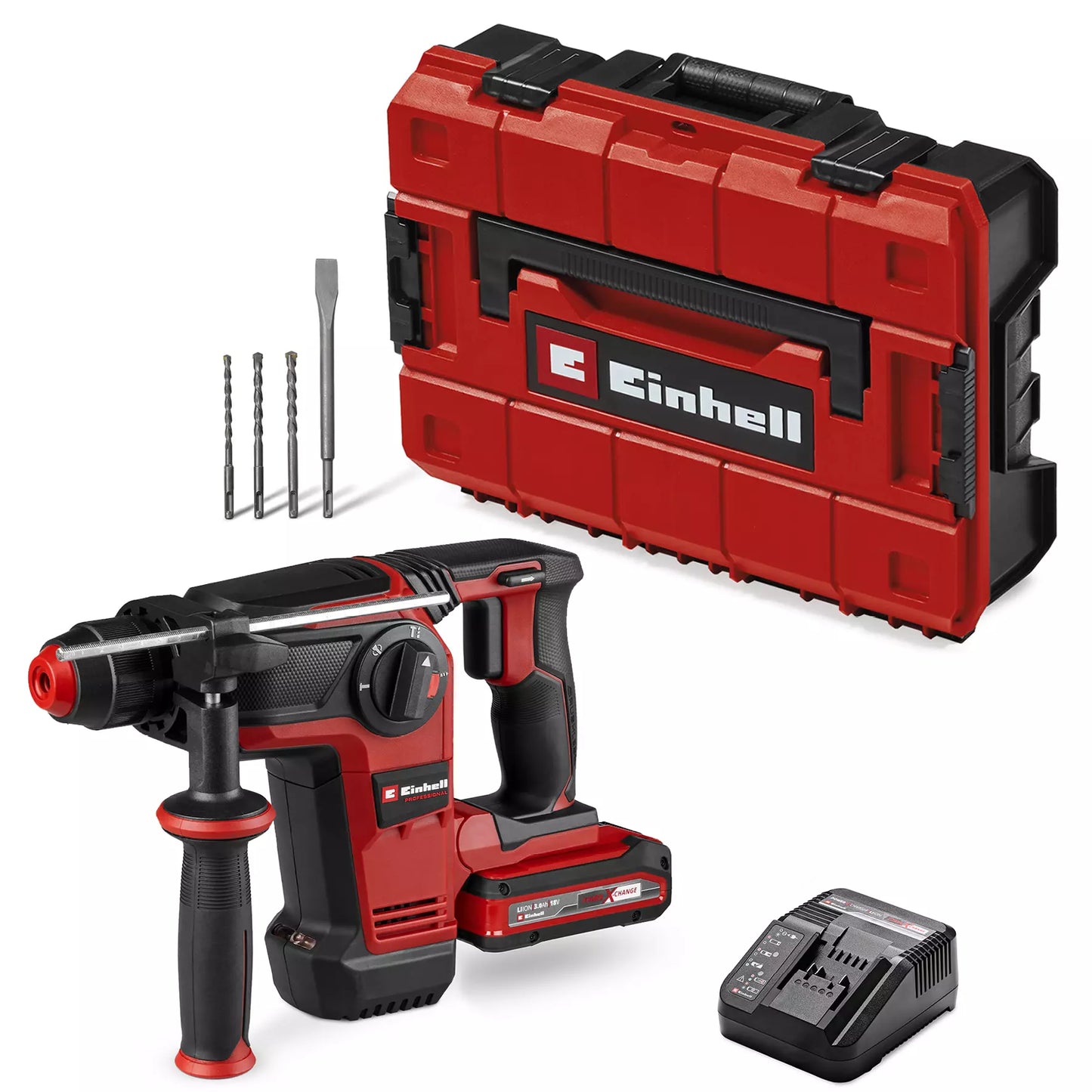 Einhell akumulatorska čekić-bušilica - set TP-HD 18/28 Li BL+4 (1x3,0Ah+), šifra 4514274