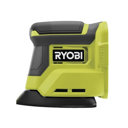RYOBI RPS18-0 akumulatorska vibraciona brusilica za dlan sa dodatnim brusnim listovima.