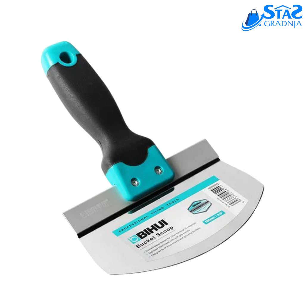 Mistrija za posude BIHUI PTK165, 165 mm, nerđajući čelik, Soft Grip ručka. Idealan alat za profesionalce i keramičare.

