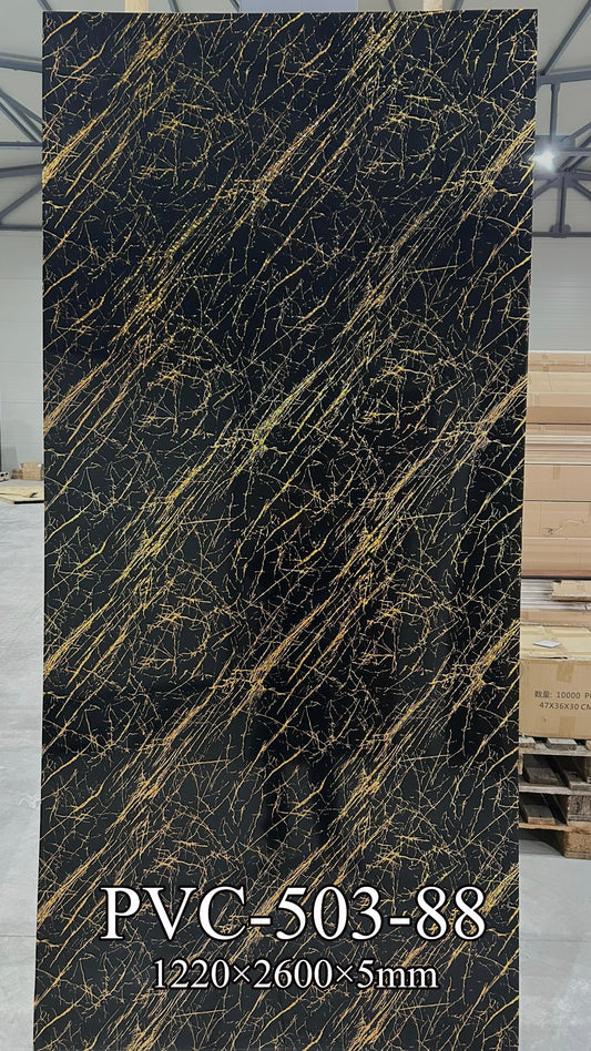 PVC mermerni panel 503-88 Nero Oro 122 x 260 cm - fotografija panela