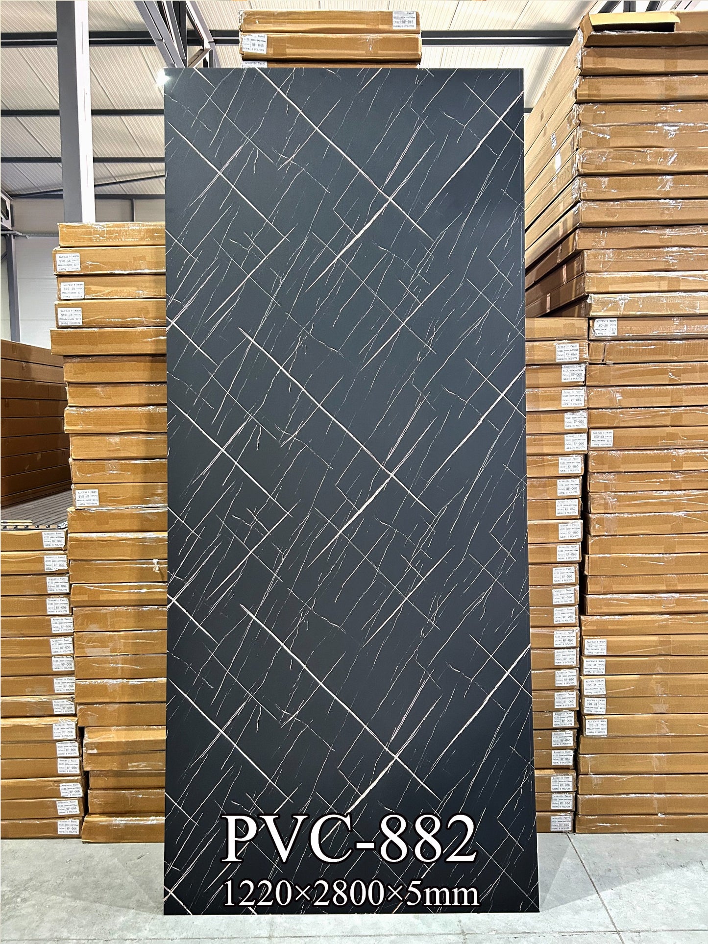 PVC mermerni panel 882 Nero Linea 122 x 280 cm - fotografija panela