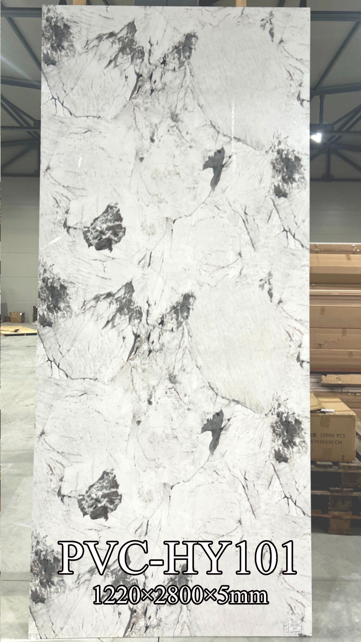 PVC mermerni panel Polar Graphite 122 × 280 cm – HY101, dekor panela