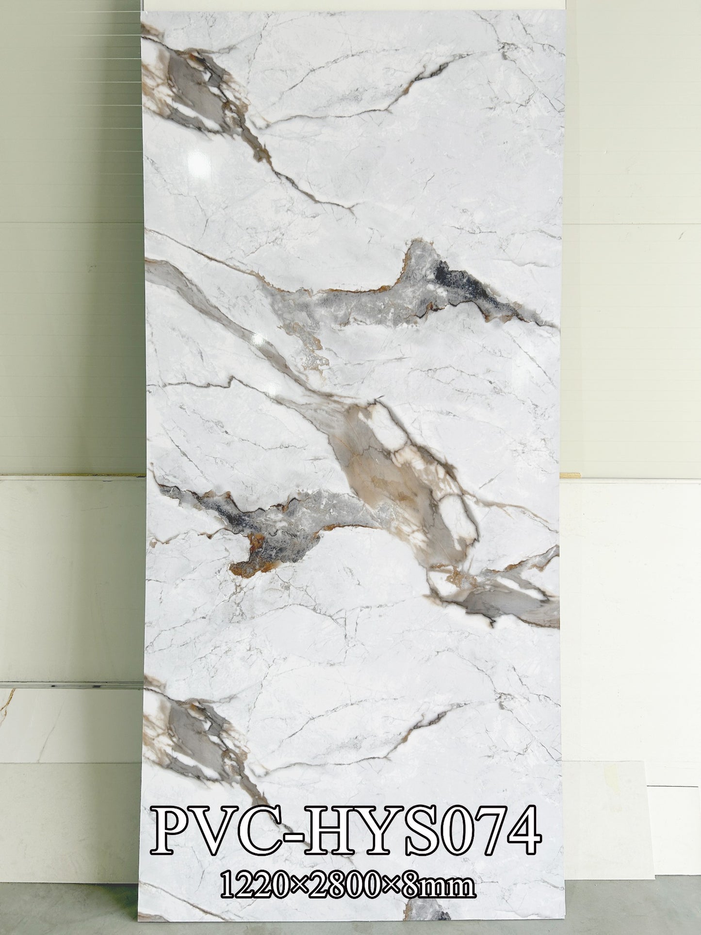 PVC mermerni panel Calacatta Horizon 122 × 280 cm – HYS074, dekor panela