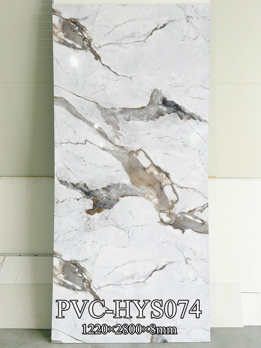 PVC mermerni panel Calacatta Horizon 122 × 280 cm – HYS074, dekor panela