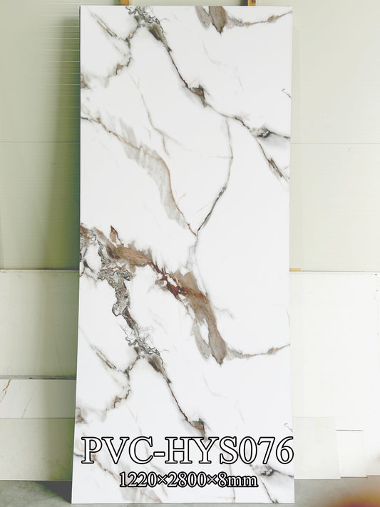 PVC mermerni panel Calacatta Terra 122 × 280 cm – HYS076, dekor panela