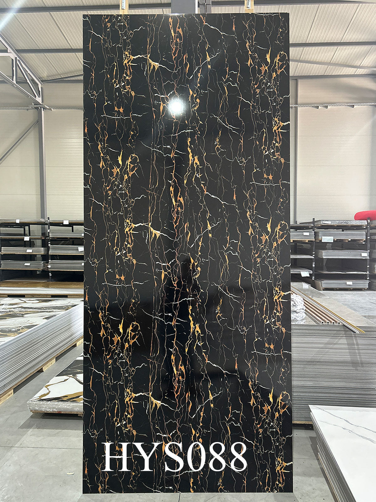 PVC mermerni panel Nero Lava Gold 122 × 280 cm – HYS088, dekor panela