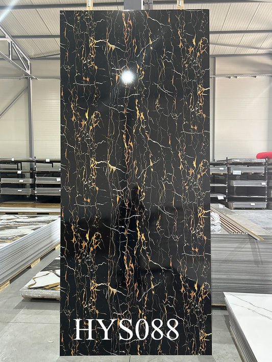 PVC mermerni panel Nero Lava Gold 122 × 280 cm – HYS088, dekor panela