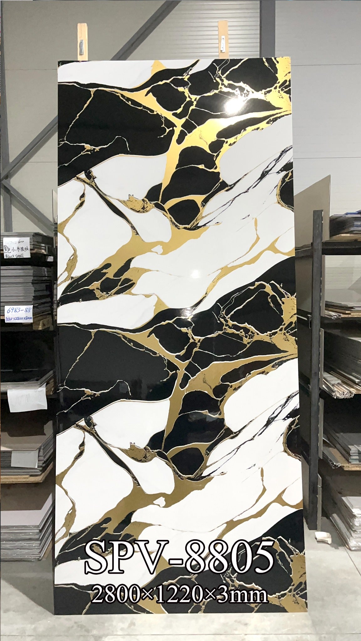 SPC mermerni panel Nero Opus Gold 122 × 280 cm – SPV-8805, dekor panela
