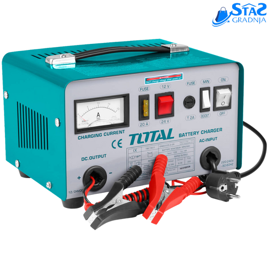 Total Alati punjač akumulatora TBC1601 sa naponom punjenja od 12V i 24V, visokim kapacitetom i dugoročnom garancijom.