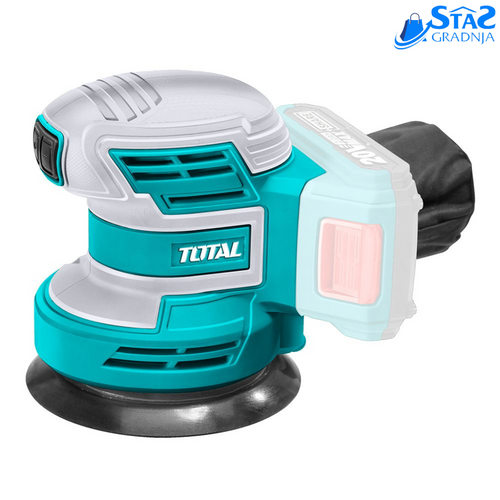 Total TROSLI2001 akumulatorska šlajferica sa ergonomskim dizajnom i prečnikom baze od 125 mm.