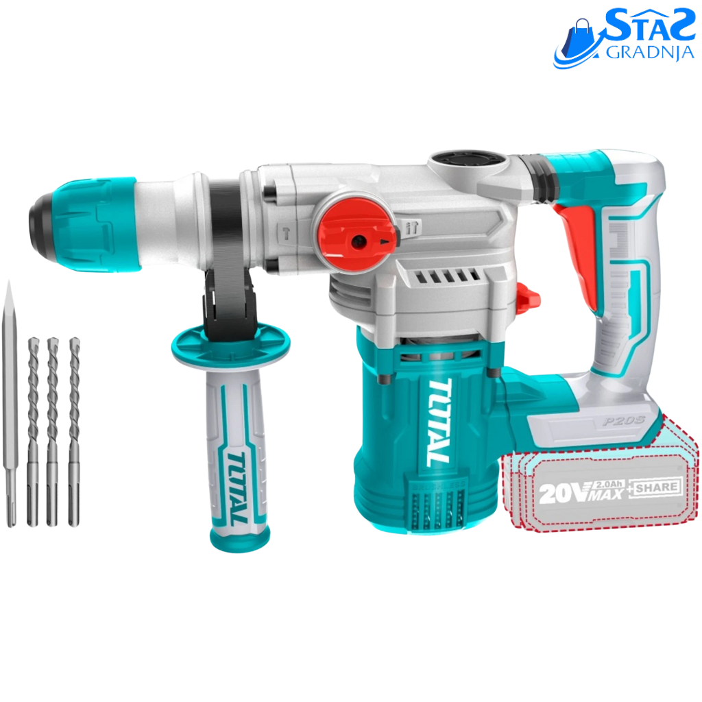 Total akumulatorska čekić bušilica TRHLI20288 sa ergonomskim dizajnom i performansama od 4,5 J.