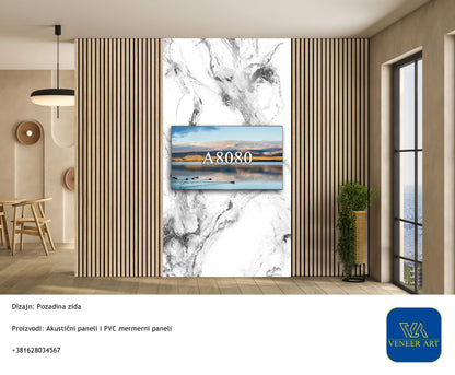UV mermerni panel Arctic Crystal 122 × 280 cm – A8080 u enterijeru