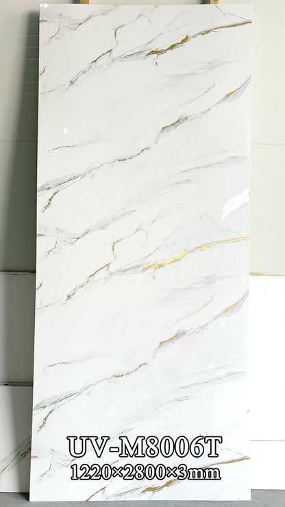 UV mermerni panel Calacatta Lumière 122 × 280 cm – M8006T, dekor panela