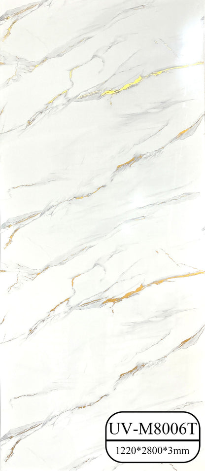 UV mermerni panel Calacatta Lumière 122 × 280 cm – M8006T, dekor panela