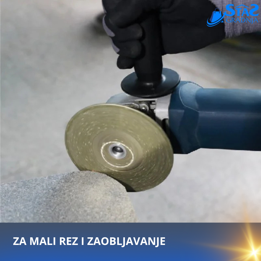 Višenamenski dijamantski brusno-rezni disk BIHUI DCWME5 za sečenje i brušenje keramičkih pločica, prečnik 125 mm.

