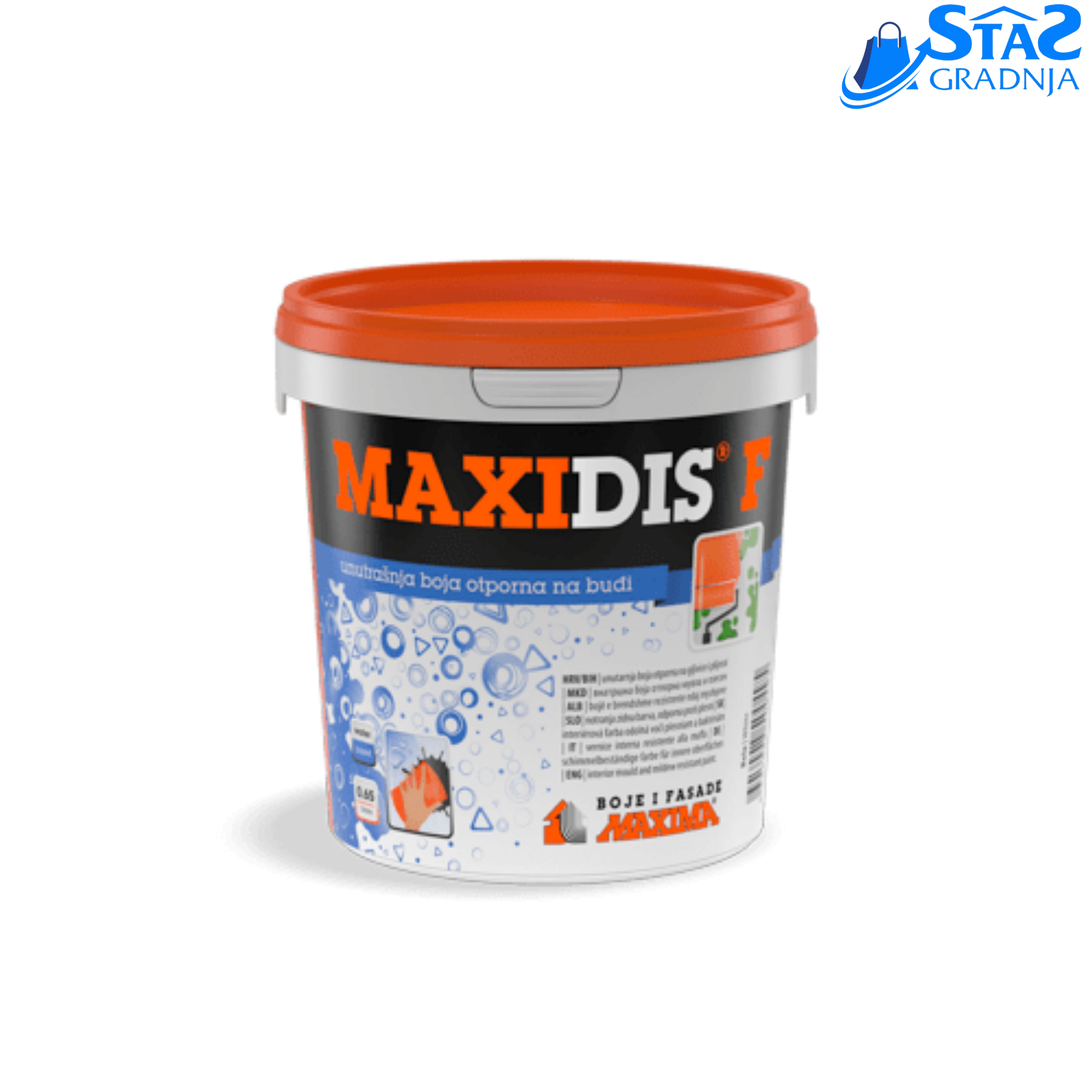 MAXIDIS® F boja protiv buđi i plesni – vodoperiva unutrašnja boja

MAXIDIS® F polarno bela boja za kupatila i vlažne prostorije

MAXIDIS® F antifungalna boja – pakovanja 0,65L, 3L, 5L i 15L