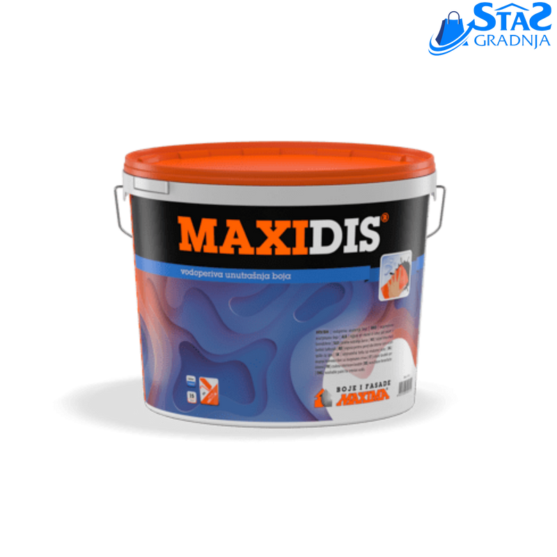 MAXIDIS® vodoperiva boja za unutrašnje zidove – polarno bela, otporna na mokro brisanje

MAXIDIS® unutrašnja boja – ECO akrilna disperziona boja za zidove

MAXIDIS® boja za zidove – pakovanja 0,65L, 3L, 5L, 10L i 15L
