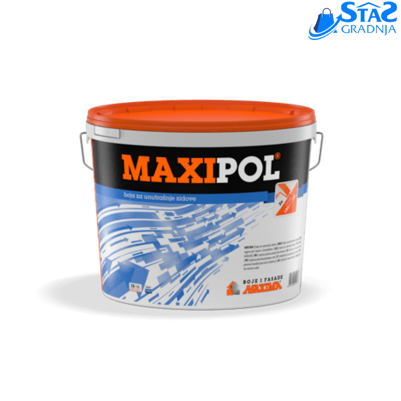 MAXIPOL® boja za unutrašnje zidove – polarno bela, ECO, visoka pokrivnost

MAXIPOL® unutrašnja zidna boja – pakovanje (1L/3L/5L/10L/15L)

MAXIPOL® boja za plafone i zidove – paropropusna i otporna na suvo brisanje