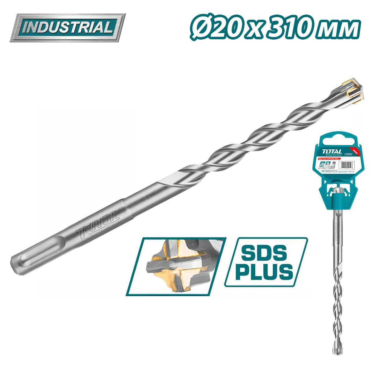 Total SDS Plus burgija 20 × 310 mm sa krstastim vrhom TAC312003C