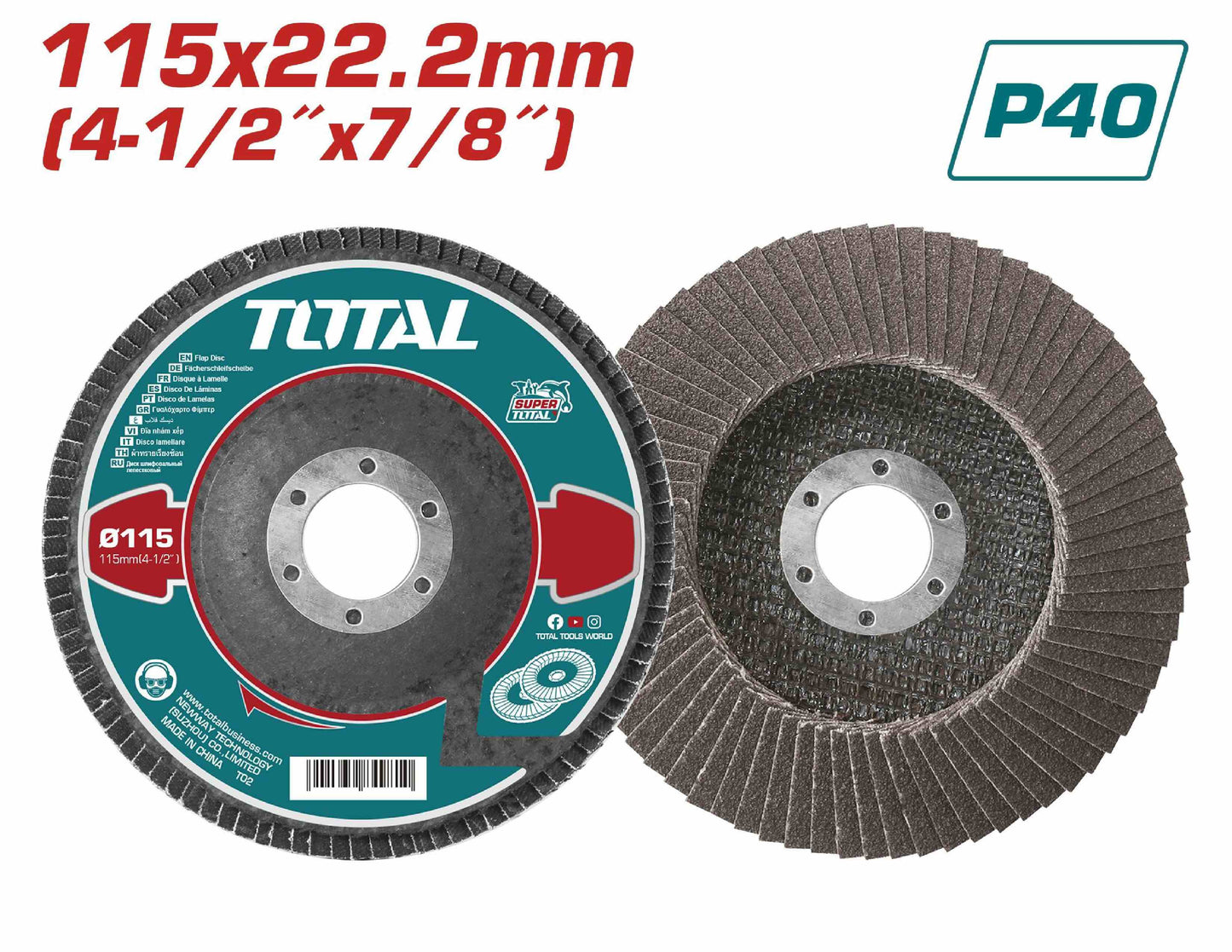 Total Lamelni brusni disk 115 mm P40 za metal TAC6311540