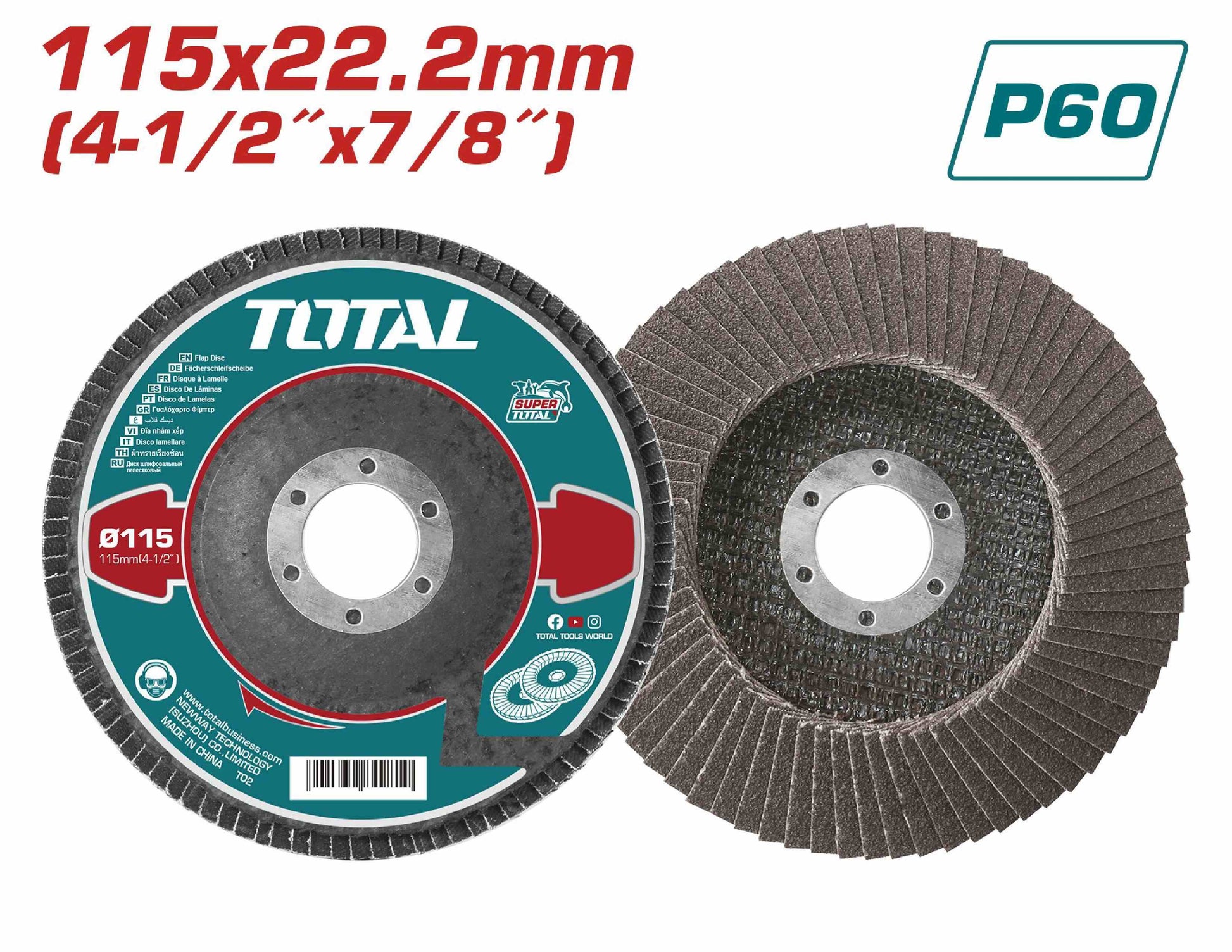 Total Lamelni brusni disk 115 mm P60 za metal TAC6311560