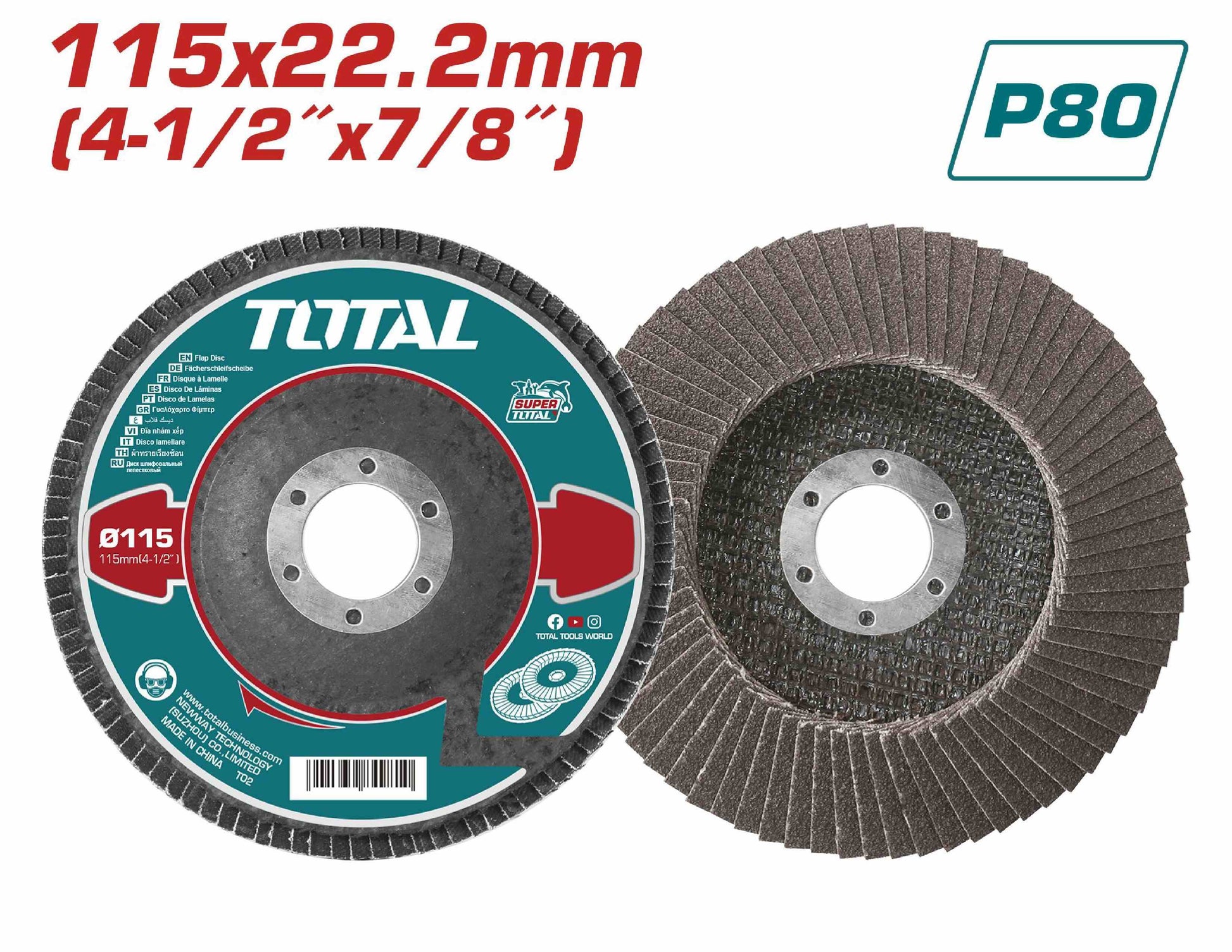 Total Lamelni brusni disk 115 mm P80 za metal TAC6311580