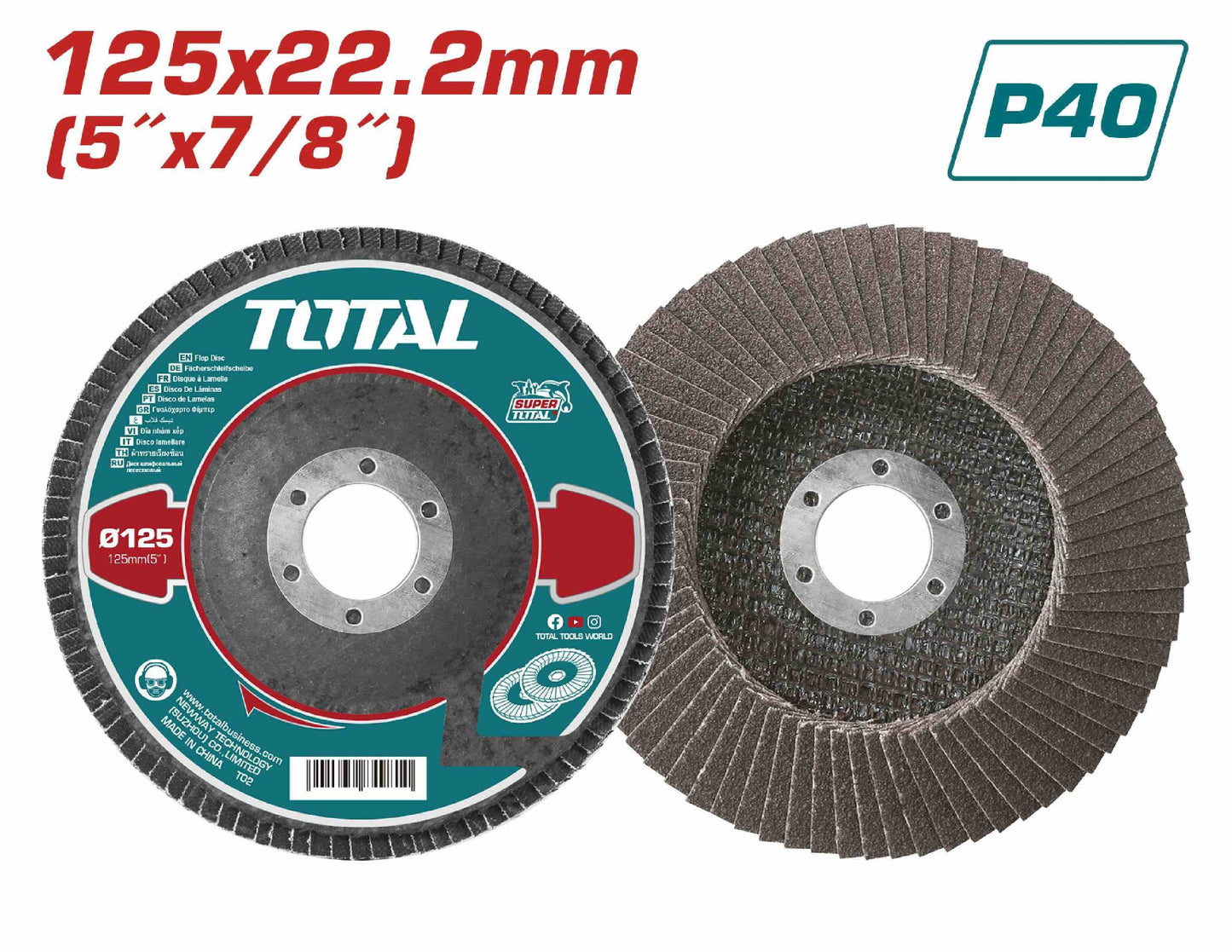 Total Lamelni brusni disk 125 mm P40 za metal TAC6312540