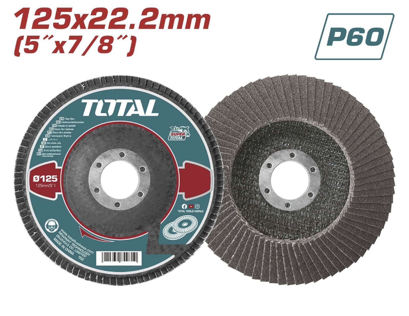 Total Lamelni brusni disk 125 mm P60 za metal TAC6312560