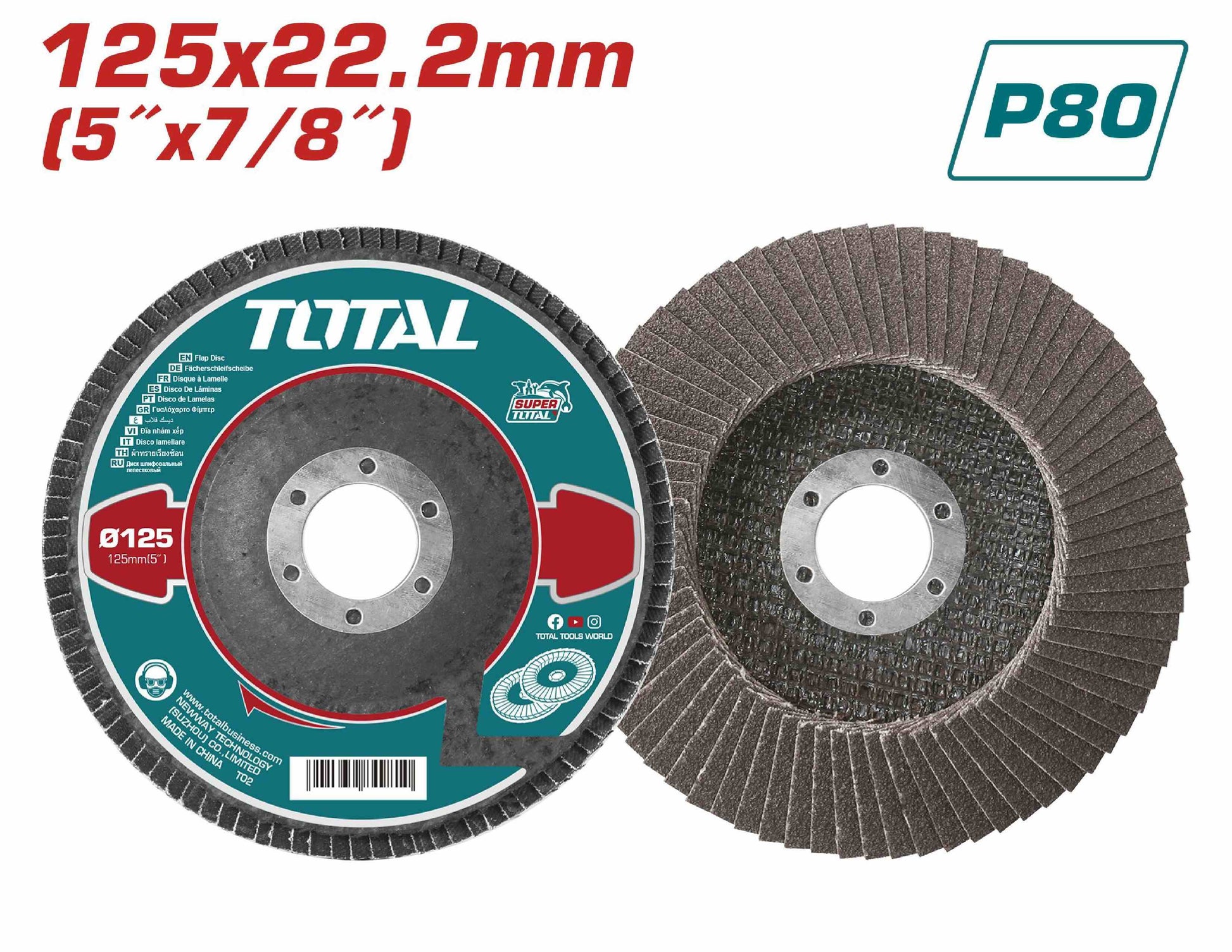 Total Lamelni brusni disk 125 mm P80 za metal TAC6312580