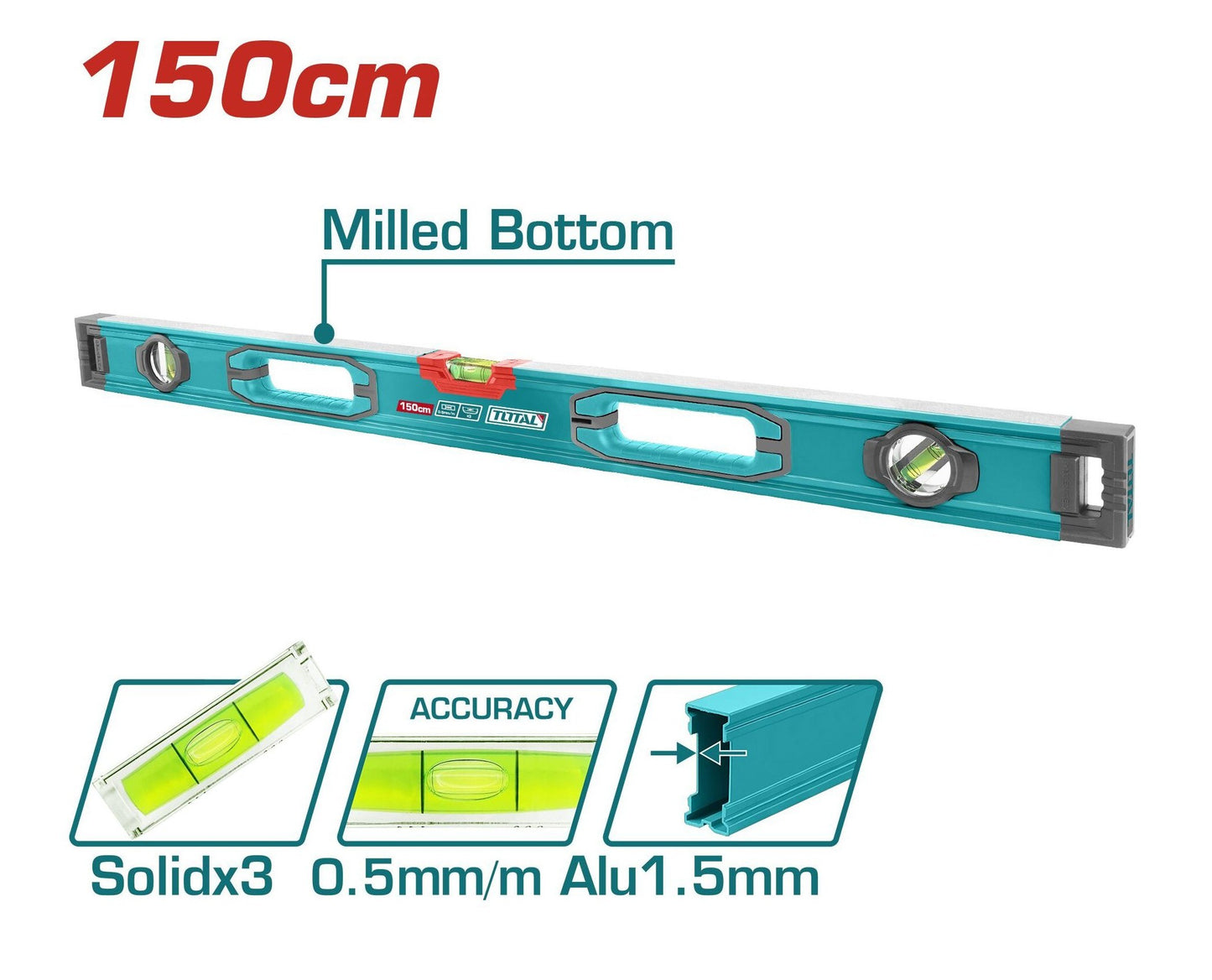Total aluminijumska libela 150 cm TMT215028