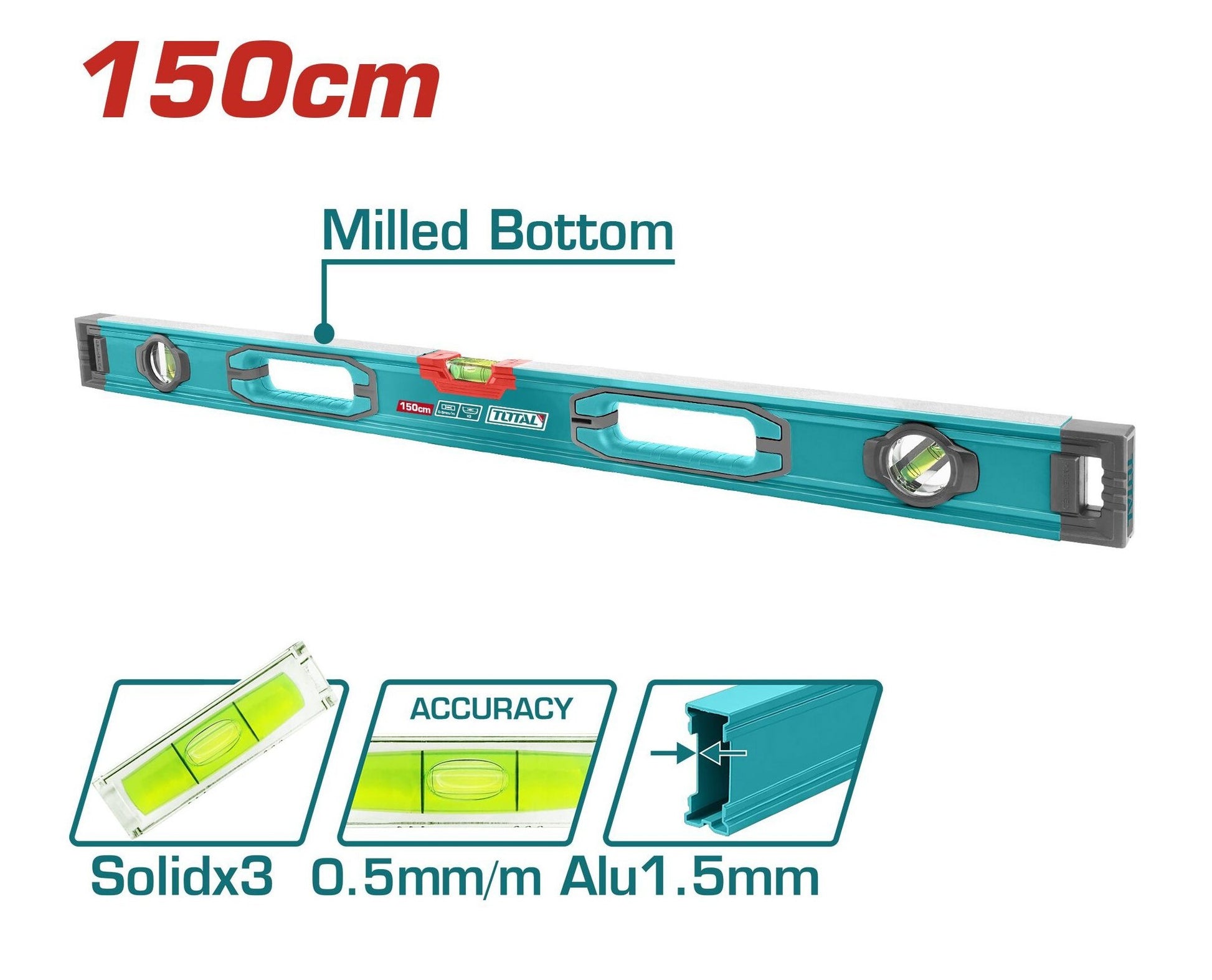 Total aluminijumska libela 150 cm TMT215028